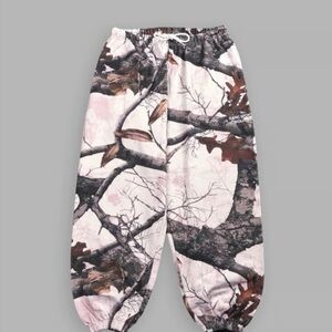 Darc Sport Wolves Pink and Brown Woodland Camo Lounger Pants Joggers Medium